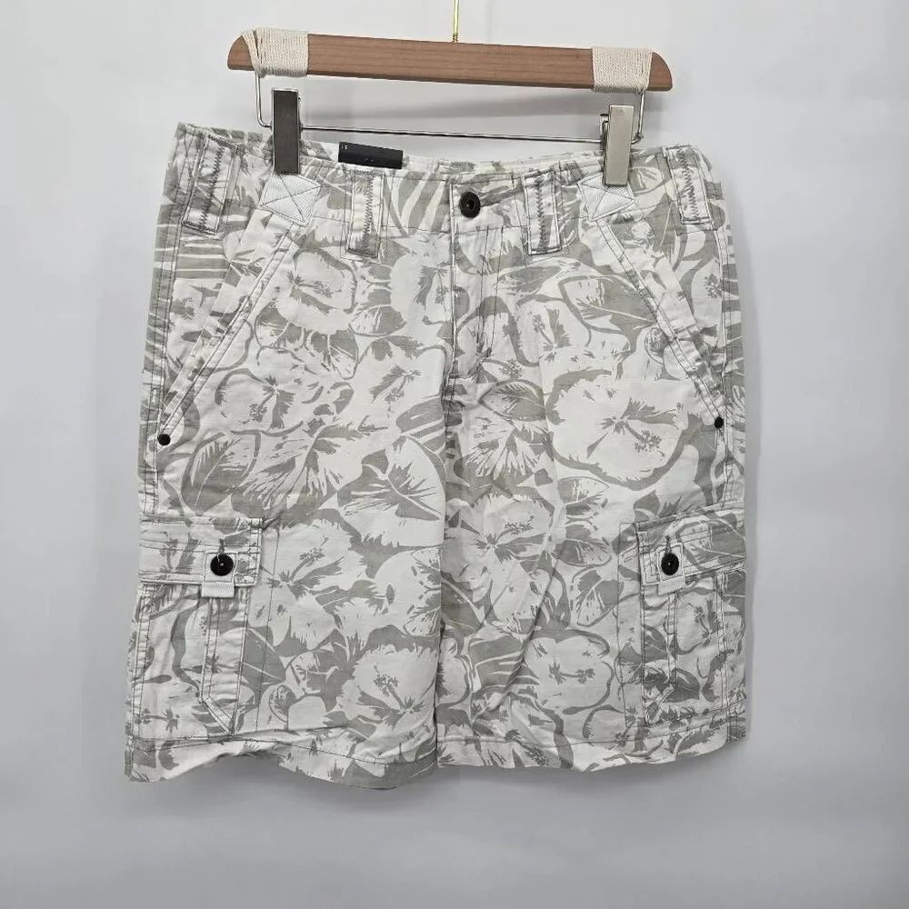 Carbon Men's Cargo Shorts Size 31 Tropical Print Hawaiian NWT